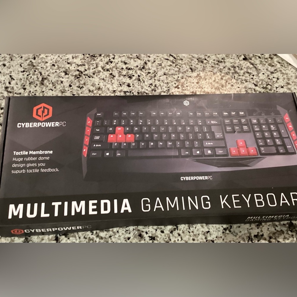 CyberPowerPC Multimedia Gaming Keyboard 🎮 LED Wired USB NIB PC Gamer Setup - Picture 2 of 6